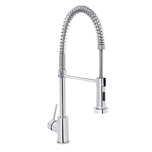 Pull Down Spring Sprayer Kitchen Faucet Single Handle Lead-free Faucet Fingerprint Resistant Seal Commercial Chrome Faucets