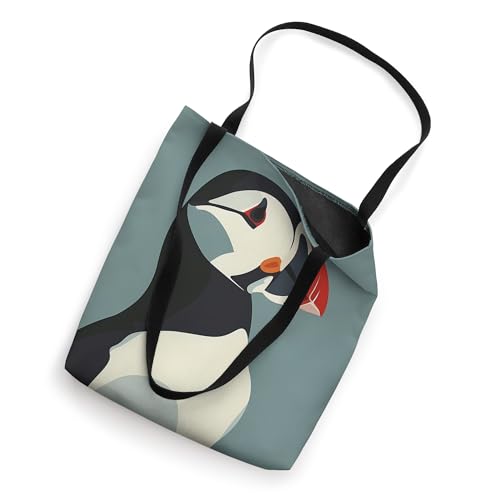 Bolso tote minimalista con estampado de animales y vida silvestre Puffin miniatura 2