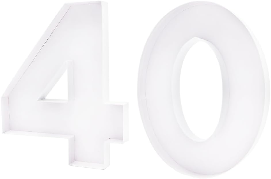 15in Cardboard Number Shape Box Fillable Tray, Food Charcuterie Board, Cupcake Sweet Party Decor (Number 40)