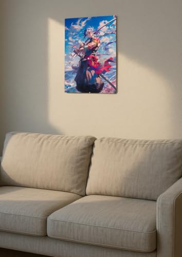 Image of NIJUKA Anime Printed A4 Size Metal sheet Poster For Home And Room Decoration | For Anime Art Fans Boys And Girls (Uzui Fan Art Look)
