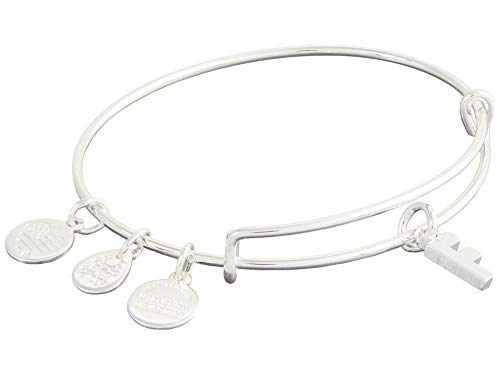 Image of Alex and Ani Expandable Bangle for Women, Initials A to Z Letter Charms, Shiny Finish, 2 to 3.5 in