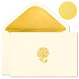 Crisky 50 Pack Blank Cards and Envelopes 4x6, Embossed Gold Foil Hydrangeas Blank Greeting Cards Bulk for Wedding, Bridal Shower, Baby Shower, Birthday Party Decoration Favors