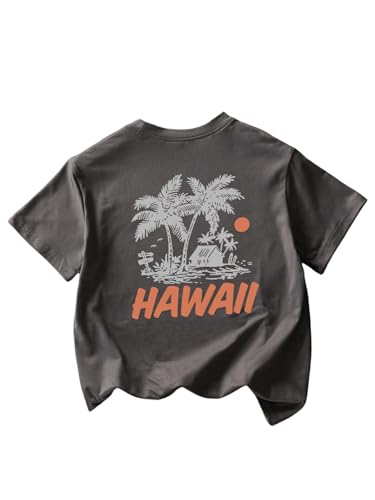 Image of SOLY HUX Girl's Graphic Tees Short Sleeve Hawaiian T Shirt Summer Casual Vacation Tops