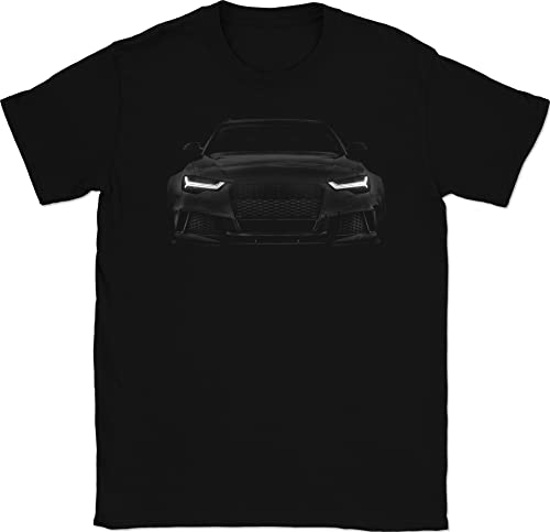 RS6 German Car Night Beast – T-Shirt Imprimé Style Sport de Luxe (FR/ES, Alpha/Lettres, L, Taille Normale, Taille Normale, Noir)