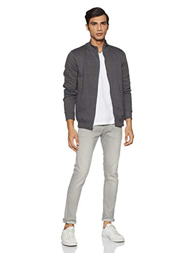 Image of Amazon Brand - Symbol Men Cotton Blend High Neck Zipper Sweatshirt (Available in Plus Sizes)