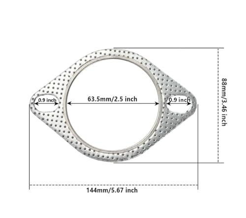 Image of 2 Pcs 2.5 inch Car Exhaust Gasket, 2 Bolt High Temp Exhaust Gasket Replacement Muffler Flange Manifold 120-06310-0002 for Car Accessories