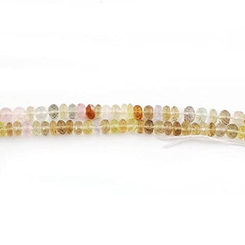 Perles rondelles en pierres gemmes naturelles multicolores LKBEADS 6-7mm pour bijoux de luxe