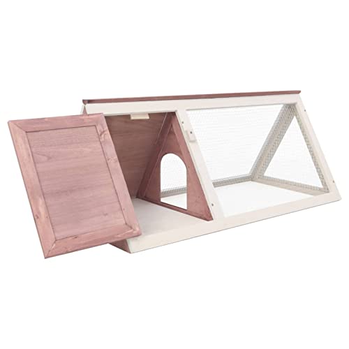 Bopdu Wood Rabbit Hutch, Cage Bunny House, Wooden Deluxe Chicken Coop Pets Cage For Small Animals Outdoor Indoor Brown #TOP4