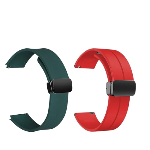 Image of LORENZ Silicone 22mm Replacement Watch Strap with Adjustable Magnetic Lock Feature
