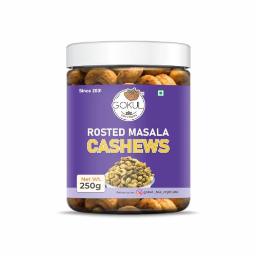 Image of GOKUL Roasted Masala Cashews 250g | Spicy & Crunchy Kaju | Premium Flavoured Dry Fruit Snack | Protein-Rich & Delicious