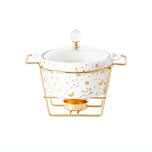 Ensemble réchaud buffet rond céramique avec bac à eau et couvercle pour fête