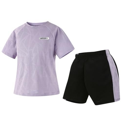 Amur Leopard Survêtement Fille Ensemble Jogging Enfant Garçon Set 2pcs d'Été T-shirt à Manches...