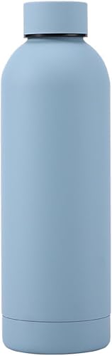 Miniatura 1 de Botella de agua deportiva de boca estrecha aislada de acero inoxidable de 17 onzas, frasco de vacío con forma de cola de doble pared (16.9 fl oz,