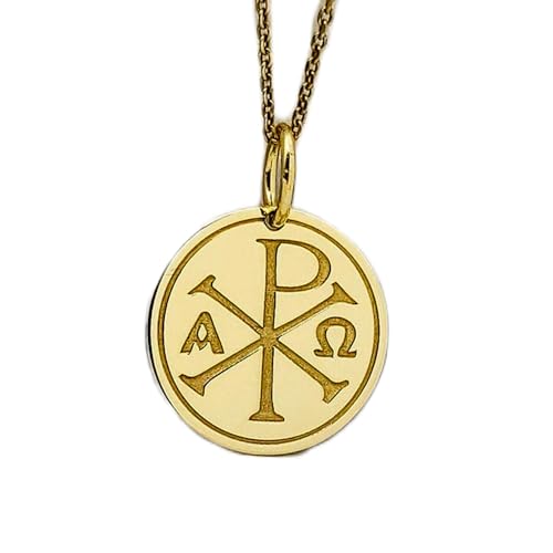 Pendentif de protection Chi Rho en argent et or fin, l'éclat de la foi