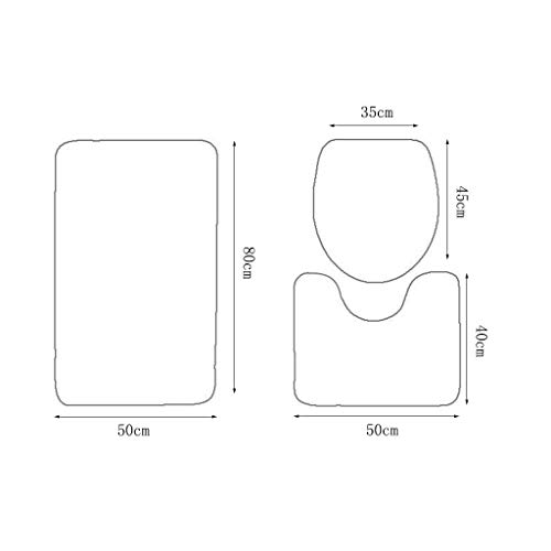 Badematte Set Dreiteilige Badezimmer Flanell Star Moderne Einfachheit rutschfeste Bodenmatte U-förmige Fuß Pad WC… – Bild 3