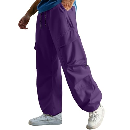 Pantalones cargo holgados para hombre, pantalones largos de tormenta, pantalones de trekking para hombre, cómodos, pantalones de entrenamiento impermeables, pantalones de trabajo elásticos, cintura