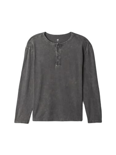 GAP Boys' Long Sleeve Washed Henley