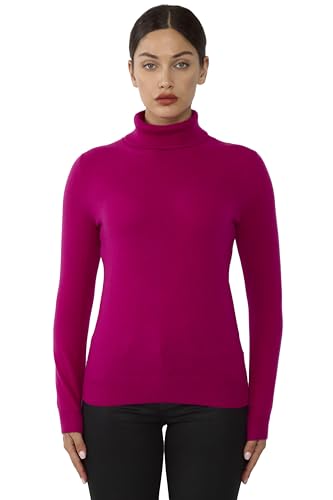 Image of JENNIE LIU Women's 100% Pure Cashmere Long Sleeve Pullover Turtleneck Sweater