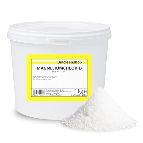 Magnesiumchlorid Hexahydrat 1kg - reinste Pharmaqualität (E511) - Magnesium chloride u.a. zur Herstellung von Magnesiumöl, Magnesium Spray, Magnesium Fußbad & Vollbad Magnesiumchlorid Hexahydrat 1kg - reinste Pharmaqualität (E511) - Magnesium chloride u.a. zur Herstellung von Magnesiumöl, Magnesium Spray, Magnesium Fußbad & Vollbad