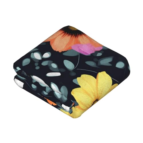 Couverture fleurs colorées 203x152 cm douce et légère pour lit