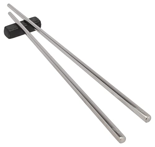 BITZ Chopsticks, Metall Essstäbchen, Stäbchen für Sushi, Spülmaschinenfest, Länge 23 cm 2er-Set