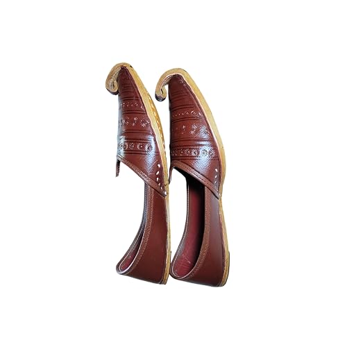 Image of Sunking Traditional Handcrafted Black Leather Punjabi Jutti, Ethnic Rajasthani Men's Slip-on Shoes