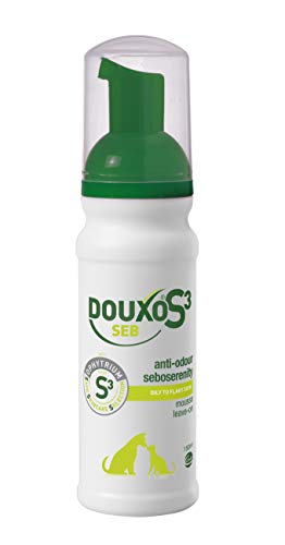 DOUXO S3 SEB – Mousse – Hygiene für Hunde und Katzen – fettige Haut – schuppige Haut – Anti-Geruch und Anti-Schuppen – hypoallergener Duft – von Tierärzten empfohlen – 150 ml