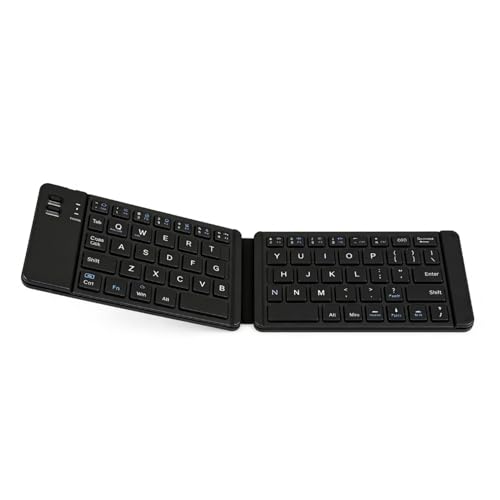 Teclado Bluetooth plegable inalámbrico y con cable color negro