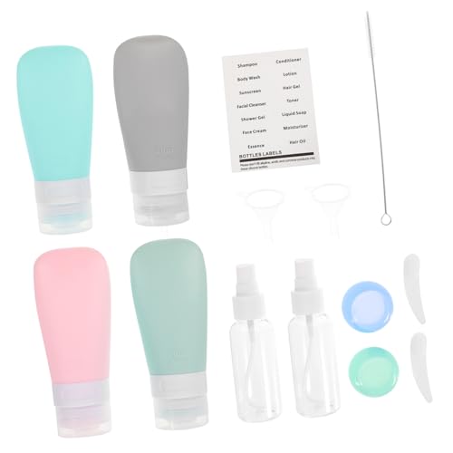 BATHVEVE 1 ensemble Set de Flacons Silicone Réutilisables pour Cosmétiques Bouteilles de Voyage Étanches pour et Échantillons