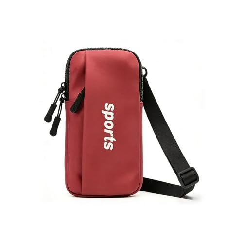 Brassard de sport rouge double couche et étanche pour smartphone