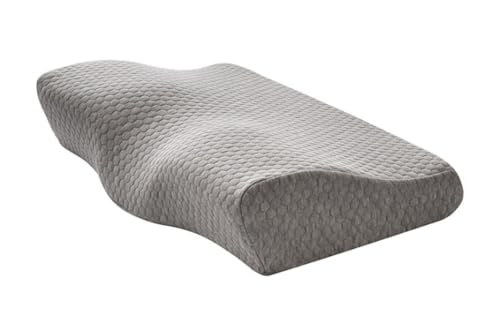 Almohada cervical ergonómica de espuma viscoelástica, diseño ortopédico, ideal para personas que duermen de lado con cierre de cremallera