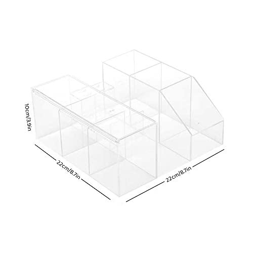 LIXIMMAZN Acrylic Large Capacity Makeup Organizer, Grafting Beauty Extension Supplies Lash Storage Display, Eyelash Storage Case Brush Tweezers Cosmetic Holder (Transparent)