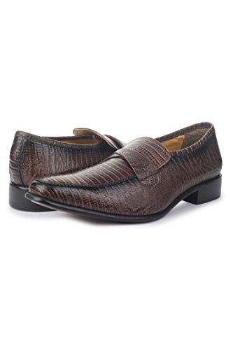 Image of LIBERTYZENO Mens Hornback Print Genuine Leather Lace Up Oxford Dress Shoes