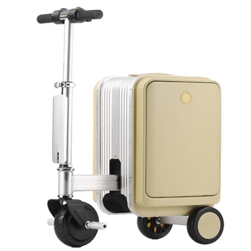 Smart Electric Suitcase, 20L Electric Rideable Luggage with Telescopic Handle, Speed ​​Adjustment/Load 264 LBs/TSA Coded Lock/External Charging Port/Removable Battery/8-12 KM, for Travel,Yellow