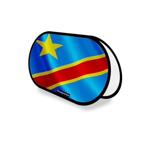 Support publicitaire ovale avec drapeau République Démocratique du Congo en polyester