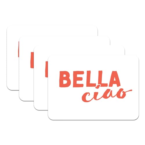 Sets de table Bella Ciao grand format en caoutchouc blanc x4 pour repas convivial - 2