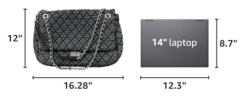 Bolso casual gris para mujer con cadena y diseño diamante miniatura 3