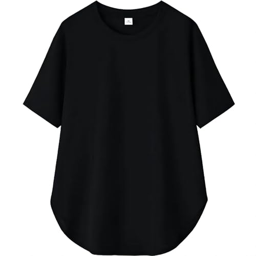 [Zleufirty] Tシャツ レディース 半袖 接触冷感 トップス 春 夏 ヨガ tシャツ トップス シンプル ロング丈 ストレッチ 吸水 速乾 消臭 体型カバー ゆったり スポーツウェア レディース おしゃれ