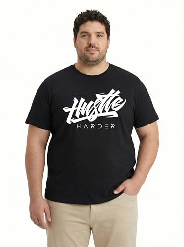 Image of Toodlegram Men Plus Size Printed T-Shirt | Round Neck Half Sleeves | Regular Fit Big & Tall | Pure Cotton Casual Summer Wear T-Shirt for Men