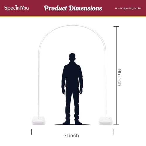 Image of Special You Round Arch Balloon Stand for Decoration, Decoration Stand for Backdrop for Pooja, Decorative Stand for Backdrop with 2 Water Bags for Support, Backdrop Stand for Photography