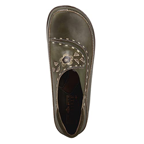 Image of Spring Step L'artiste Burbank Leather Clogs for Women | Designer Hand-Painted Slip-On Shoes | Ladies Casual Platform Clog