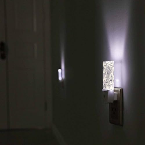 Image of LED Night Light,Japanese Chrysanthemum Flower LED Night Light Plug into Wall with Dusk to Dawn Light Sensor White Energy Efficient Nightlight for Bedroom Bathroom Hallway Living Room Kitchen