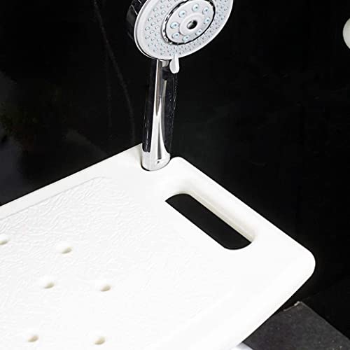 Siège de salle de bain handicapé réglable et compact blanc