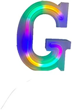 QiaoFei Light Up Marquee Letters Lights Letters Neon Signs,Wall Decor/Table Decor for Home Bar Christmas, Birthday Party, Valentinefs Day Words-Colorful Letters (O)