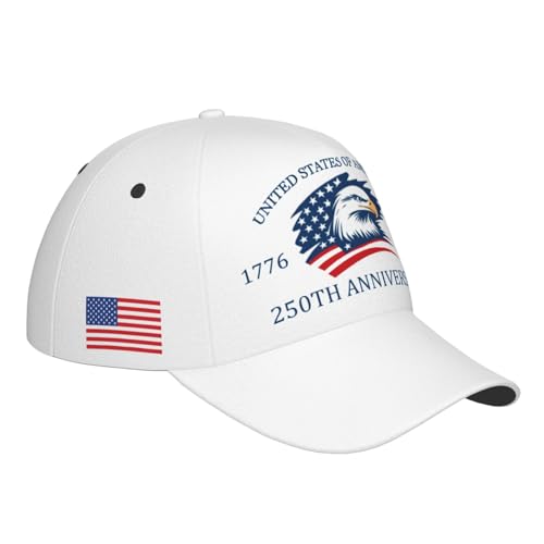 Image of USA Flag Baseball Cap American Patriotic Trucker Hat Father Dad Mother Mom Adjustable Sportswear Hat for Men Women Adults