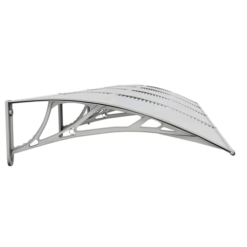 Toit de porte gris transparent 350 x 75 cm polycarbonate auvent extérieur