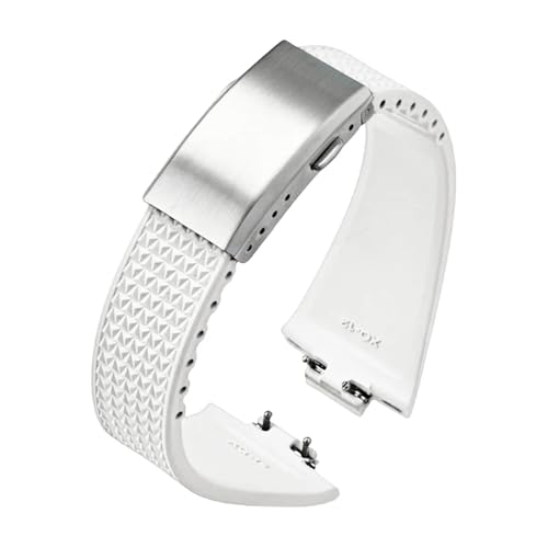 [-ł] FKM tbfSXgbv Tissot PRX V[Y Super Player 35mm 40mm fB[X Y NCbN[X tH[fBOobN EHb`oh 11mm 12mm Ή(White,12mm)