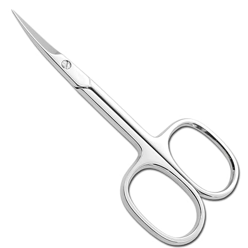 ARUIA Cuticle Scissors with Curved tip, Stainless Steel Grooming Tool for Cuticles Nail Remover, Eyebrows & Eyelashes Cutter Trimmer for All Purpose Men & Women