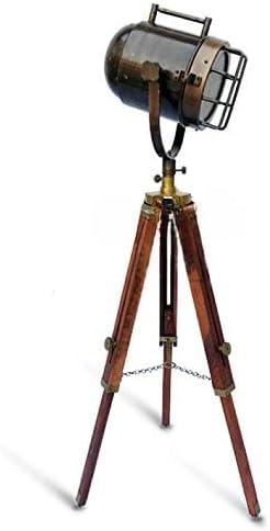 Nautical Antique Brown Searchlight Floor Marine Tripod Floor Lamp