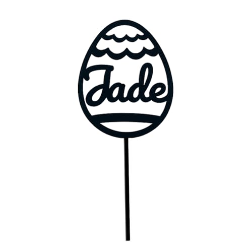 María Lunarillos | Topper Personalizado Huevo de Pascua con Nombre para Mona de Pascua o Tarta - Decoración Tartas Pascua, Cake Topper Acrílico Reutilizable para tartas (Modelo 5)